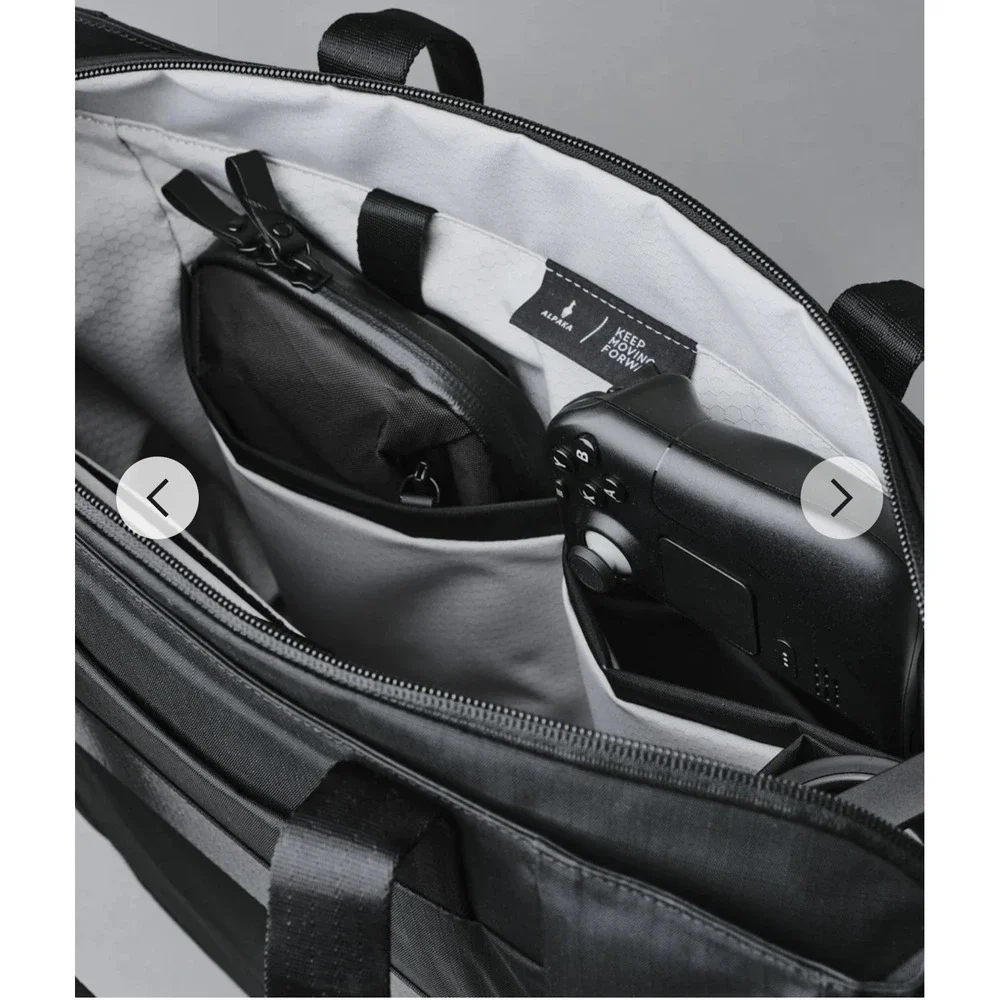 ALPAKA Metro Tote Black Axoflux 210D Recycled 14L Laptop Bag AA010500118 - Picture 4 of 12
